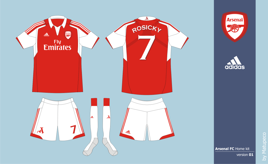 Arsenal home version, adidas